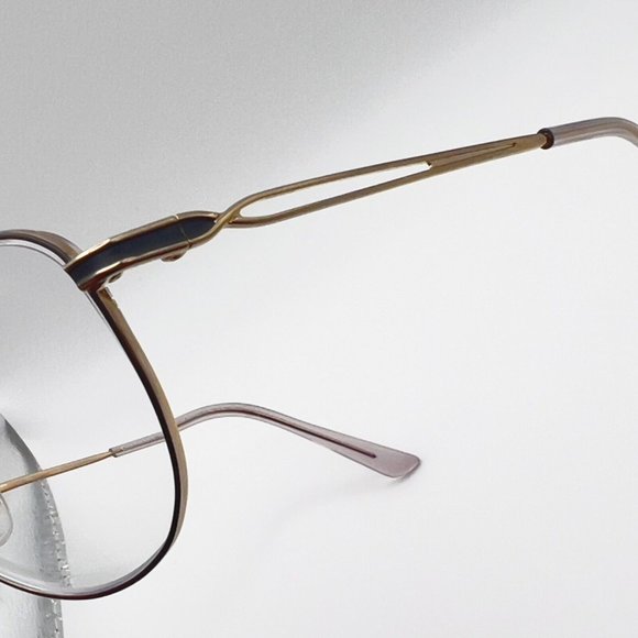 Charmant CH29826 GR Round Oval Titanium Full Eyeglass Frame Gray Gold 51-18-140 - Picture 4 of 10